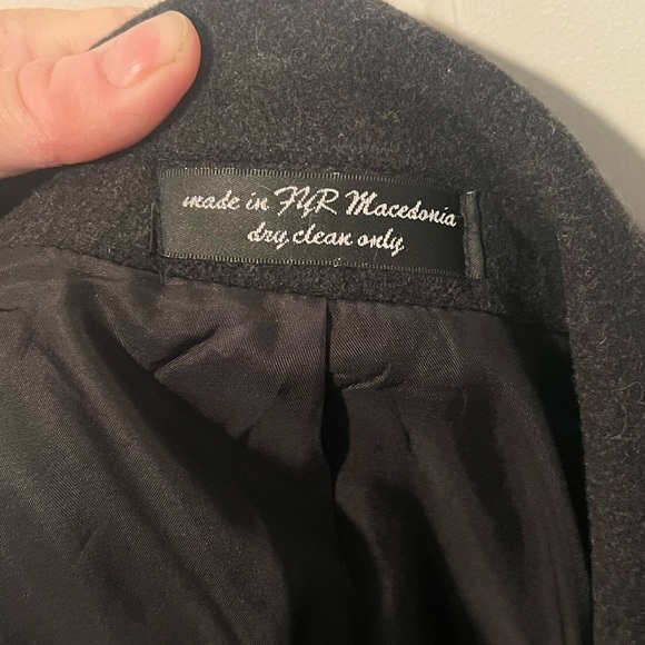 Polo Ralph Lauren black cashmere wool blend long overcoat Made in Italy - Picture 10 of 11